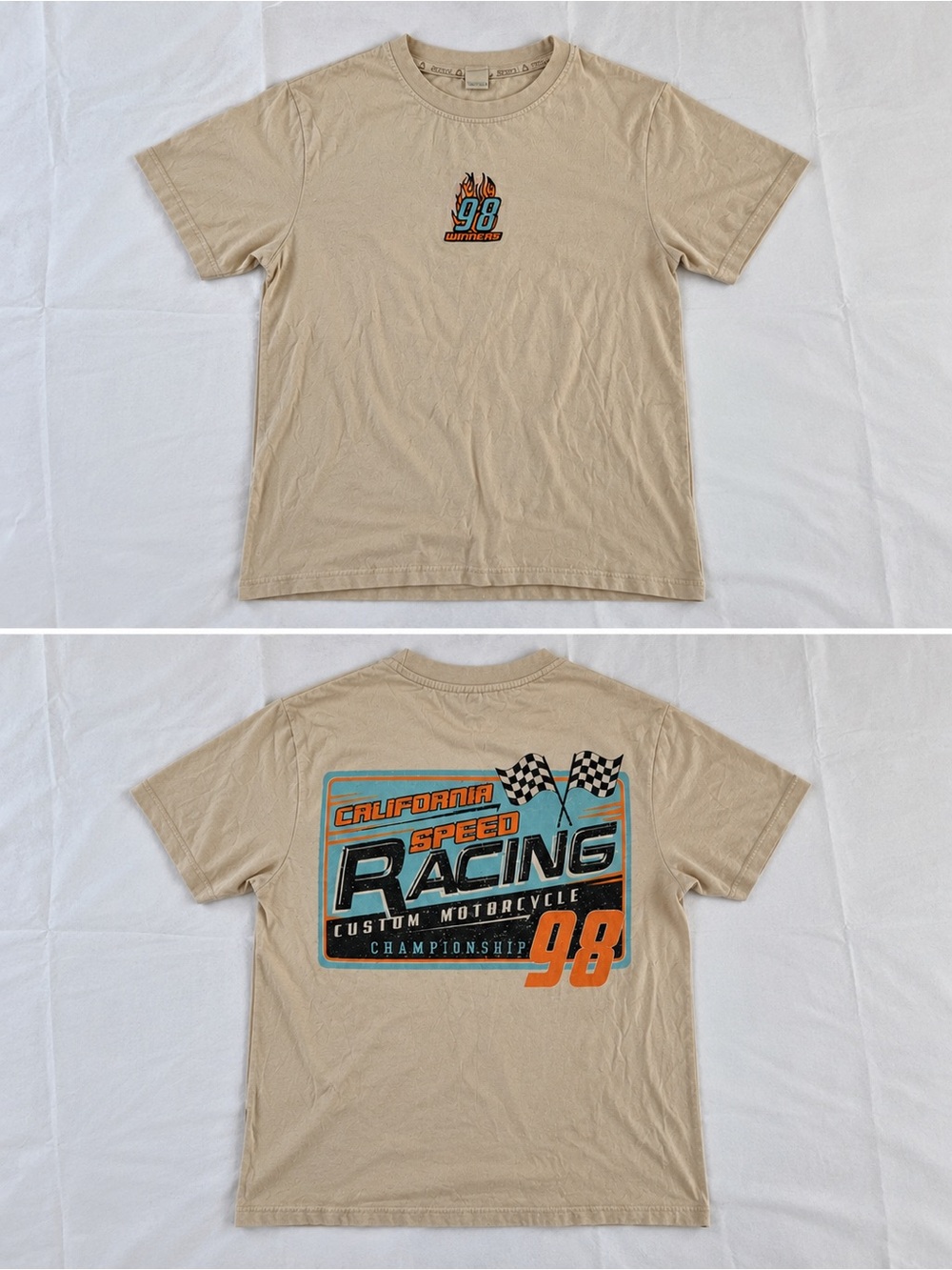 Recycled Threads California Speed Racing 98 Moto Short Sleeve Graphic Tee